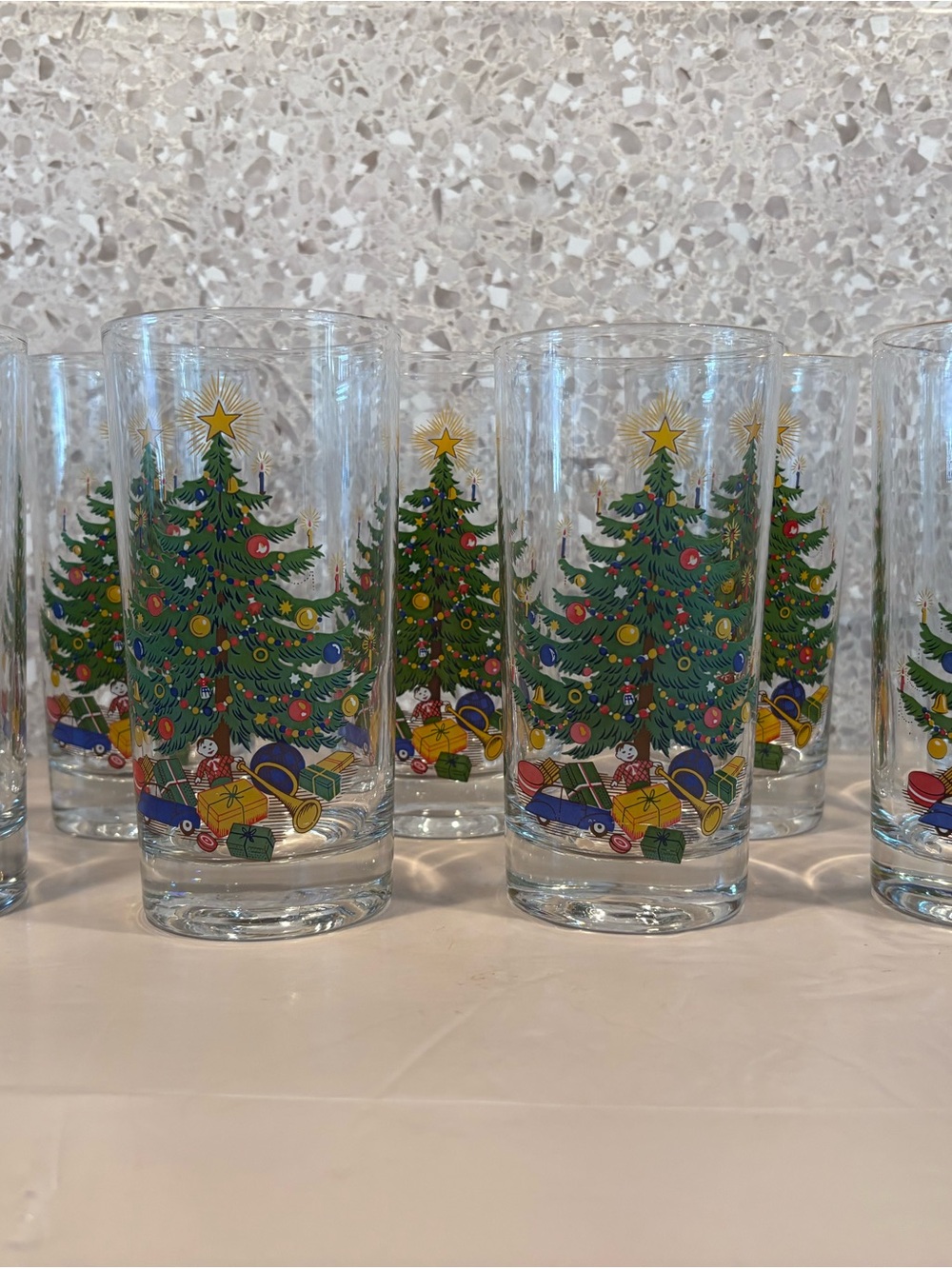 Vintage Spode set of 8 Christmas Highball Glasses